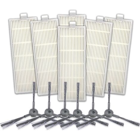 XI227 – 3 pares de cepillos laterales K614 + 6 filtros I207 para ILIFE A4 / A4S / A6 (1/4)