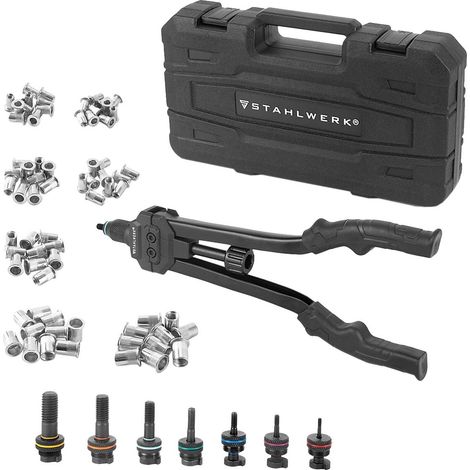 Set di pinze per rivetti ciechi STAHLWERK NZ-16 ST pinze per rivetti  pinze per dadi per rivetti