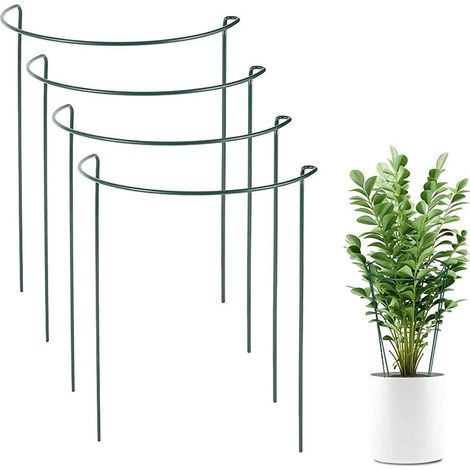 anelli di supporto per piante, tutori per piante, supporti da giardino in metallo, semicircolari, aiutano le tue piante a crescere, per peonie, ortensie, viticci e piante perenni, rose (40 x 25 cm) (1/5)