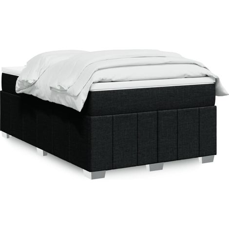 Boxspringbett mit Matratze Schwarz 120x200 cm Stoff