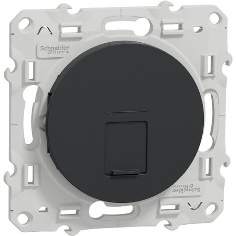 Odace, prise RJ45 Anth., grade 3 (multimédia +) cat. 6A STP (longue distance) (S540477) (1/5)