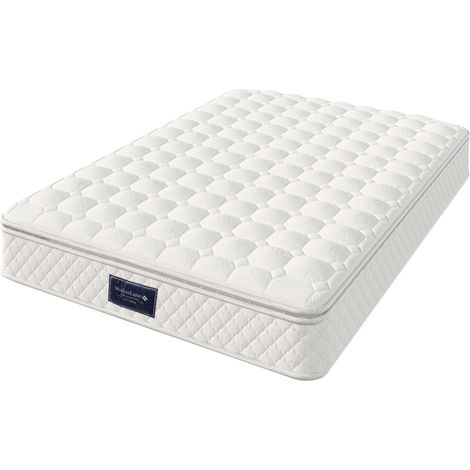 Matelas à ressorts ensachés 140x200x25 cm blanc en polyester avec 7 zones H3 respirant (1/5)