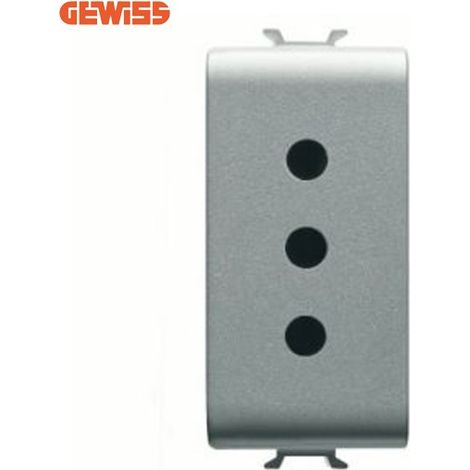 Presa Gewiss Chorus 10A piccola titanio GW14201