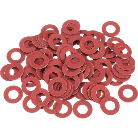 220Pcs Rondelles Plates Fibre M6 6mm Id 12mm Od 1mm Épais Rouge (1/5)