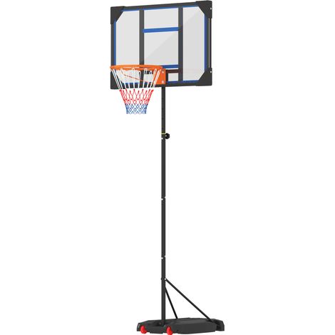 Basketballkorb für Kinder, höhenverstellbar 210–260 cm, für drinnen und draußen, mit Rollen und beschwertem Fuß, blau