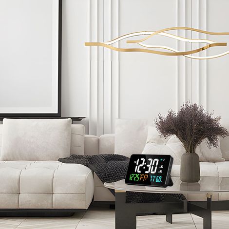 Horloge numérique intelligente Tuya WiFi, thermomètre/hygromètre, écran LED, contrôle par app, pour bureau/maison