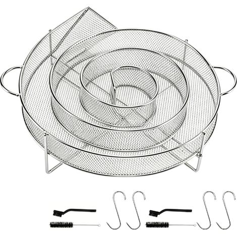 Générateur de fumée froide en acier inoxydable 22 x 20 x 4,5 cm – 4 crochets à viande et 4 brosses – Pour barbecue et fumage à froid (1/5)