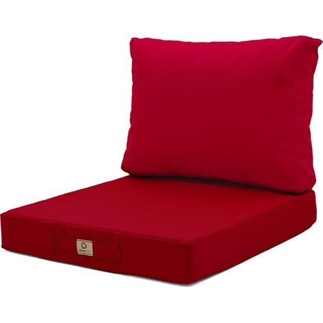 Coussins pour salon de jardin déhoussable 60x70cm Rouge