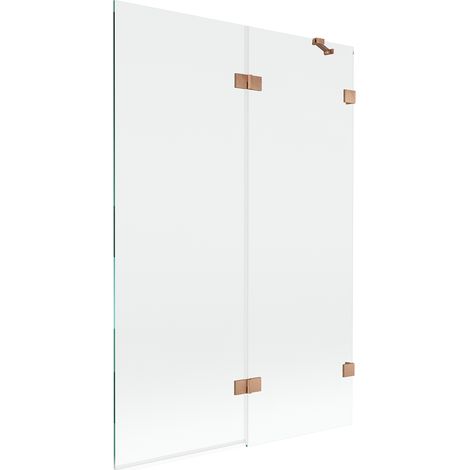 Mexen Lunar mampara de ducha de 2 paneles derecha 120 x 150 cm, transparente, cobre cepillado - 897-120-100-65-00-P (1/5)