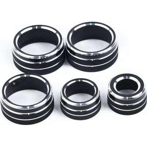 5 pièces garniture bouton console centrale voiture rétroviseur couvercle climatisation contrôle pour Camry 2018 noir (1/3)