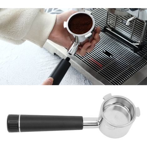 Portafiltro de café, acero inoxidable 304, sin anillo, para DeLonghi Serie 9, 51 mm, negro (1/5)