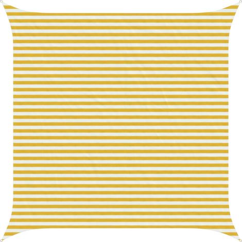 Sunshade Sail Yellow and White 4.5 x 4.5 m HDPE vidaXL