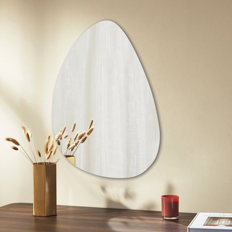 Asymmetrischer Badspiegel 65x90cm Asymmetrischer Spiegel Badezimmerspiegel Wandspiegel Dekorative Spiegel