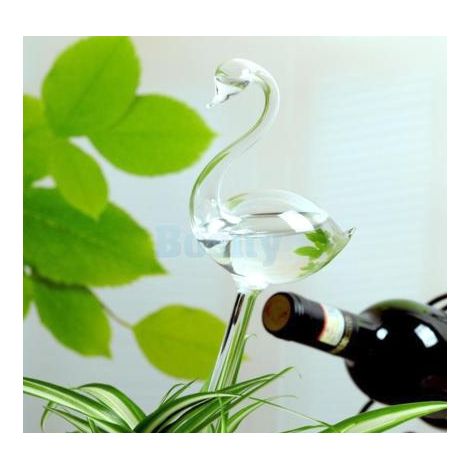 Plantas y flores de interior - Regadera automática con forma de cisne de cristal transparente