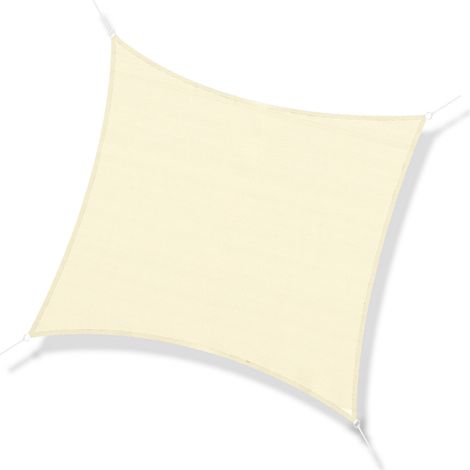 Voile d'ombrage rectangulaire 3x3m polyéthylène haute densité protection UV crème