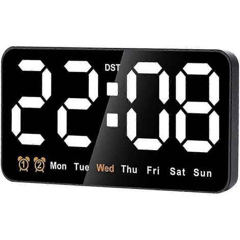 Horloge murale numérique LED de 9 pouces, grand écran, format 12/24 heures, grands chiffres, silencieuse et compacte. (1/5)