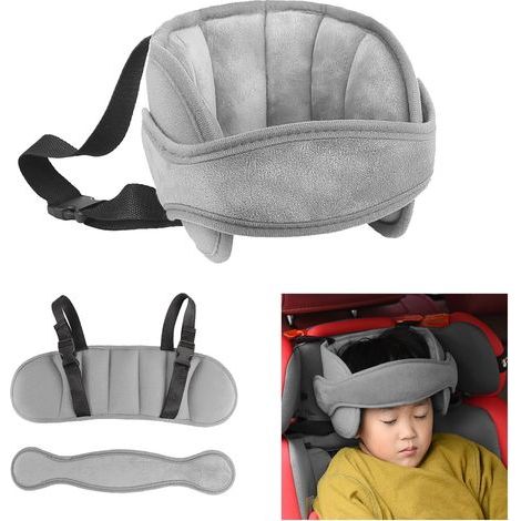 Verstellbare Kopfstütze für Kindersitze – Kopfgurt für Kinder – Nackenstützkissen – Weiche Gurte für Autositze, Flugzeug und Reisen (1/5)