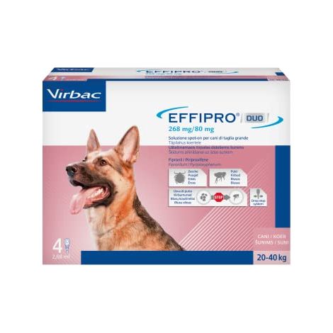 Virbac Dog Effipro Duo Spot-On 20-40 kg - Virbac Dog Effipro Duo Spot-On 20-40 kg - Confezione Da 4 Pipette, Any (1/4)