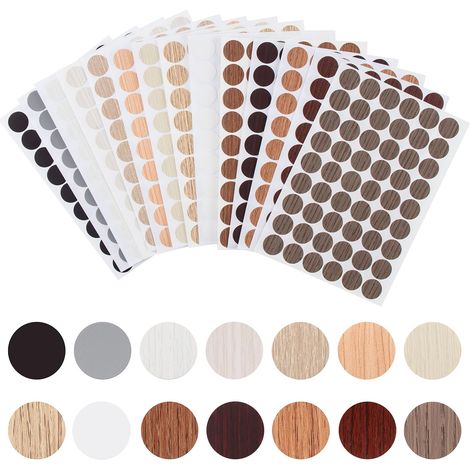 14 Feuilles Cache Vis Auto-adhésif,756 Pièces Couvre Vis Imperméable en PVC  Autocollant Couvre Vis Décoratif Cache de Trou de Vis pour Meuble Placard Armoire Table Chaise Ø 21mm (1/5)
