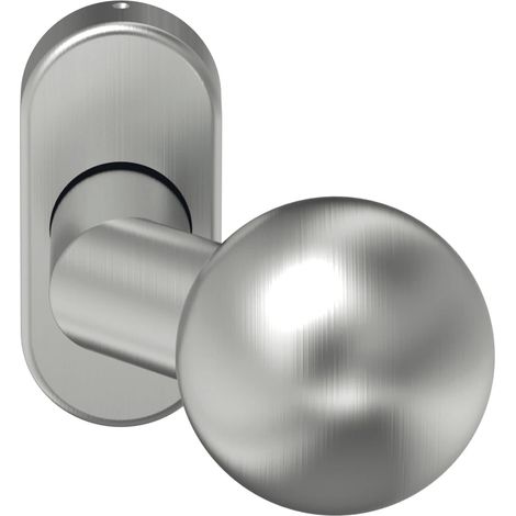 Bouton de porte anti-incendie (bouton de porte) sur rosette, poignée de porte pour porte coupe-feu, acier inoxydable