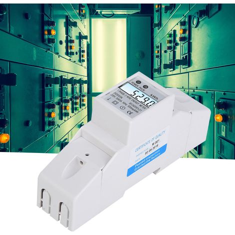 DDS529L Compteur consommation électrique résidentiel afficheur LCD intelligent 230V monophasé 2P rail DIN compteur puissance (1/5)