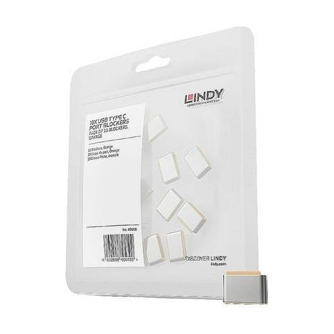 [NEUWERTIG] B-Ware LINDY USB-C Port Schloss ohne Schlüssel 10er Set orange für Datensicherheit (1/2)