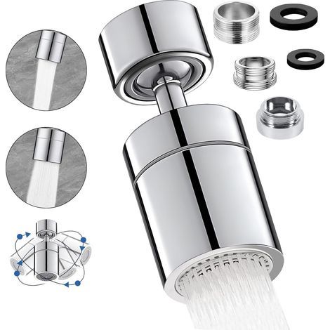 Faucet Aerator, 360° Rotation, M22 M24, Water Saving, Kitchen Bathroom (1/5)