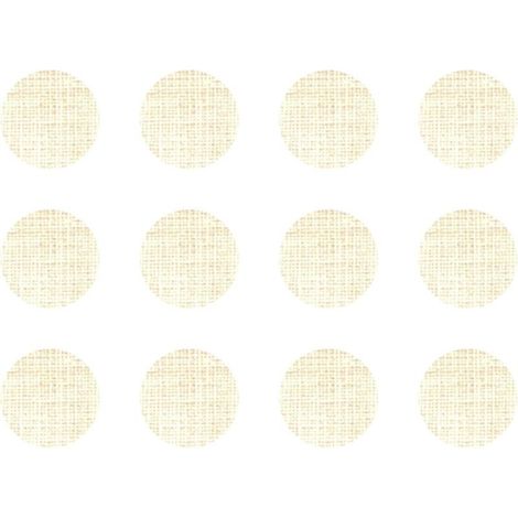12x Cache vis adhésif autocollant diamètre 40mm protection bouchon trou obturateur meuble table chaise maison, Textile beige (1/4)