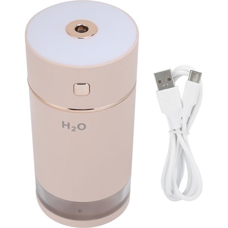 Niedlicher Mini-USB-Luftbefeuchter mit Nachtlicht für Schlafzimmer, Büro, Auto, 240 ml, Rosa (1/5)