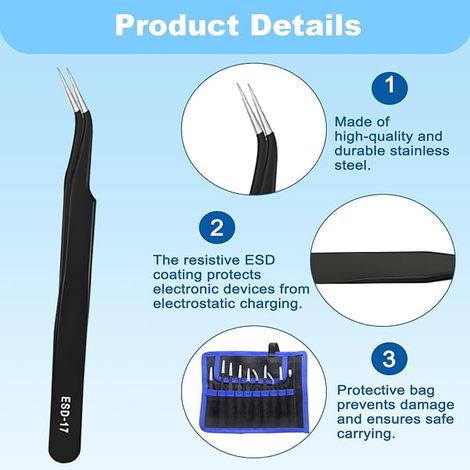 Precision Tweezers Set with Case (1/3)