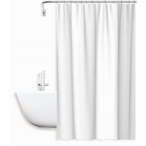 TRADE SHOP - Tenda Da Doccia Impermeabile Peva Bianca 12 Ganci 180 X 200cm Arredo Bagno 69809 - (1/2)