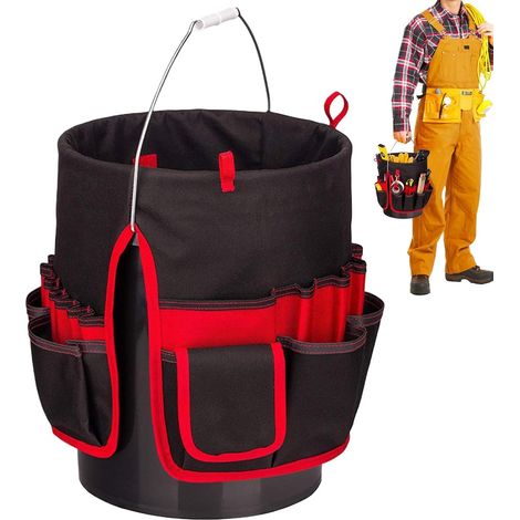 Sac à Outils de Ceinture Multifonction, Organisateur de Seau Étanche Pliable avec Plusieurs Poches pour Outils de Jardin (1/5)