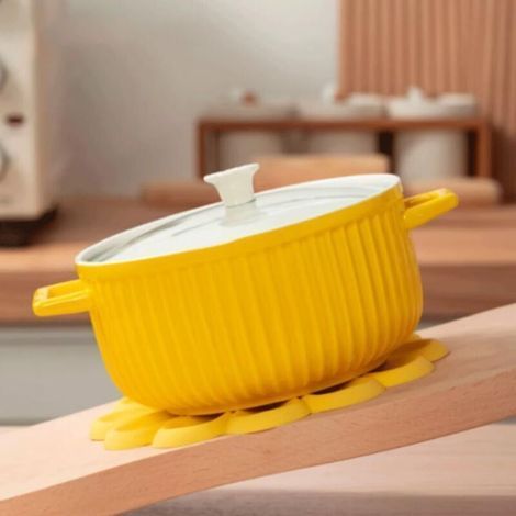 Sous-verres en silicone design rond 17 cm – Lot de 2, résistants aux températures et non glissants, idéaux pour salon & cuisine (1/2)