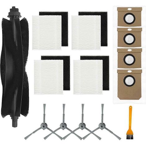 Kit d'accessoires de rechange pour aspirateurs robots séries L60 et 50, comprenant brosse principale, brosses latérales, filtres et sacs à poussière. (1/5)