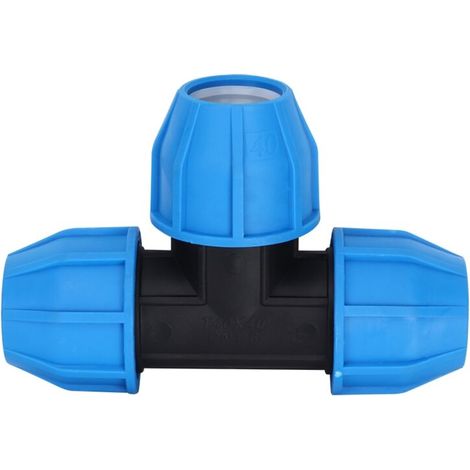 Accessoires de connexion de raccord de tuyau d'eau de connecteur en T en plastique PE 40mm (1/5)