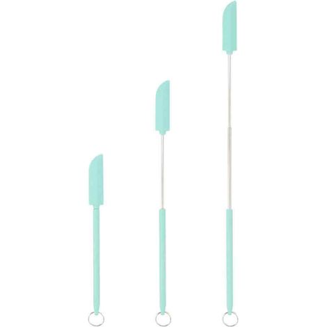 Spatule En Silicone - Rétractable Mini - Résistante À La Chaleur - Pour Bocaux Jars Et Flacons Cosmétiques - 1 Pièce (1/5)
