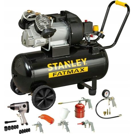 Compresor de aceite Stanley 50 L FMXCM0083E DV2 Fatmax Negro 400/10/50 + kit de pintura (1/2)