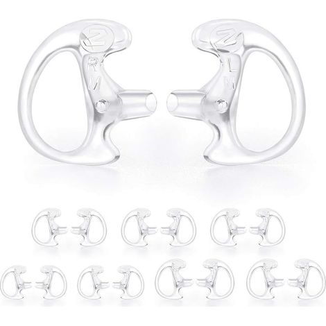 [8 pares] Puntas de silicona para auriculares de tubos de sonido, tubos acústicos y walkie-talkies (transparentes) (1/5)