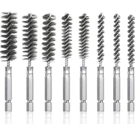 Ensemble de 8 brosses métalliques pour perceuse - Brosse métallique - Brosse à roue en fil d'acier - Brosse de ponçage - Décapant antirouille - Pour le décapage de peinture et le nettoyage de la rouil (1/5)