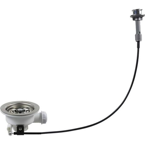 Filtro anti-intasamento per lavello da cucina – 114 mm, in acciaio inox, con cavo di comando integrato