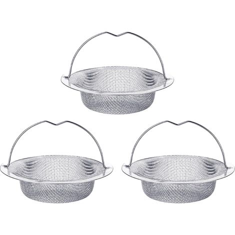 Lot de 3 filtres d'évier en acier inoxydable pour évier de cuisine