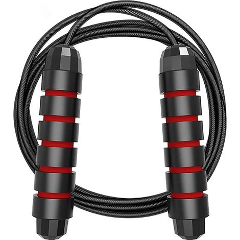 Corde à Sauter - Roulements à Billes - Réglable en Longueur - Poignées en Mousse Mémoire Antidérapantes - Pour Entraînement Cardio, Boxe, MMA et Aérobic - 1 Pièce