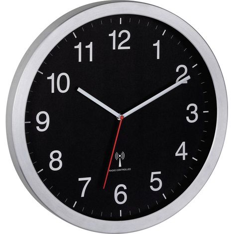 Horloge murale TFA Dostmann 60.3545.01 radiopiloté(e) 40 cm x 5 cm x 40 cm argent grand écran (1/3)