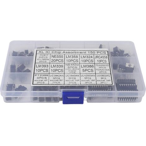 150-teiliges XL IC-Chip-Sortiment für Operationsverstärker, Oszillatoren, Dual-Operationsverstärker, Fotoelektrische Koppler