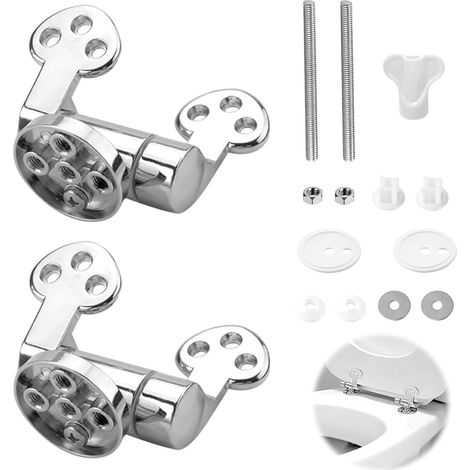 Pièces de rechange pour charnières de siège de WC : Charnières de rechange en acier inoxydable avec descente automatique pour couvercle de siège de WC, siège de toilette avec descente (1/5)