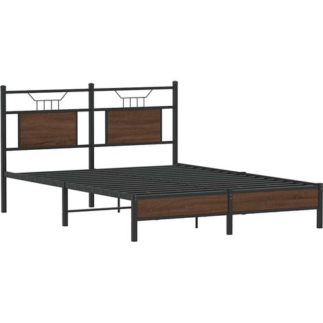 vidaXL Giroletto senza Materasso Rovere Marrone 140x190 cm Truciolato (1/4)