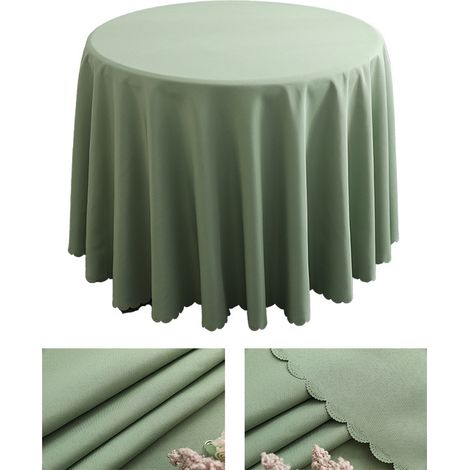 Rund duk i polyester, maskintvättbar, gräsgrön (1/5)
