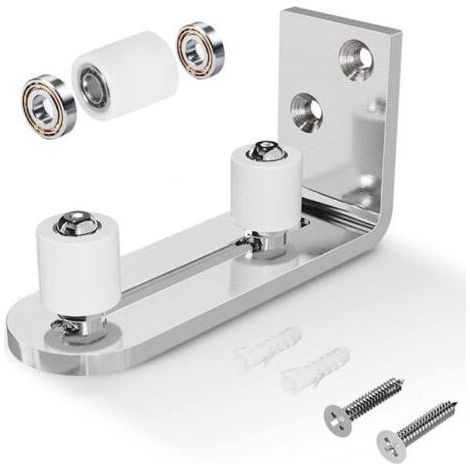 Guide Porte Coulissante Sol, Ajustable Guide de Plancher, Argent Guide de Plancher de la Porte Coulissante Pour Porte en Bois Coulissante Mur/porte (1/5)