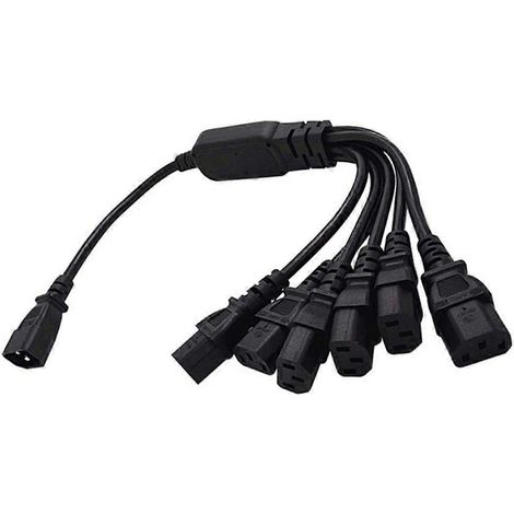 Câble de distribution efficace IEC320 C14 vers IEC320 6xC13, 10 A 250 V