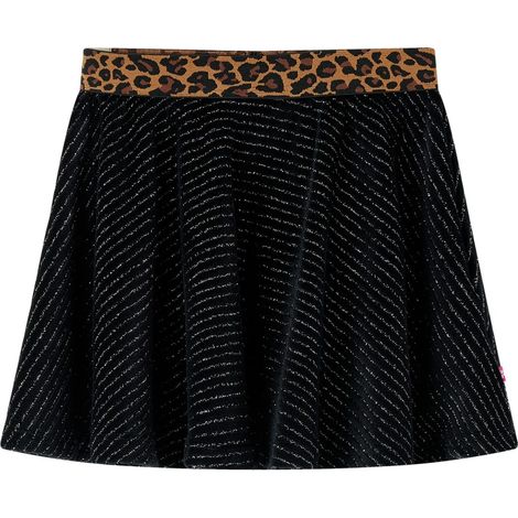 Jupe pour enfants avec ceinture léopard noir 128 (1/5)